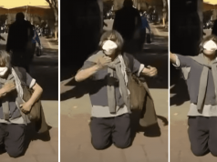 Maestro de matemáticas agradece de rodillas la vacuna contra el Covid-19