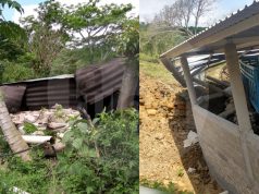 Falla geológica provocó el derrumbe de viviendas en Hueytamalco