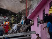 Atienden cuerpos de emergencia municipales, estatales y federales derrumbe de rocas del cerro El Chiquihuite en Tlalnepantla