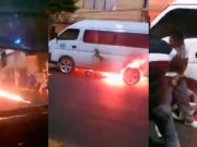 ¡Fuego en el asfalto! Combi embiste moto y la arrastra de Iztapalapa a Neza ¿Por qué