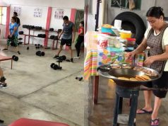 Mujer con puesto de garnachas dentro de un gym se vuelve viral