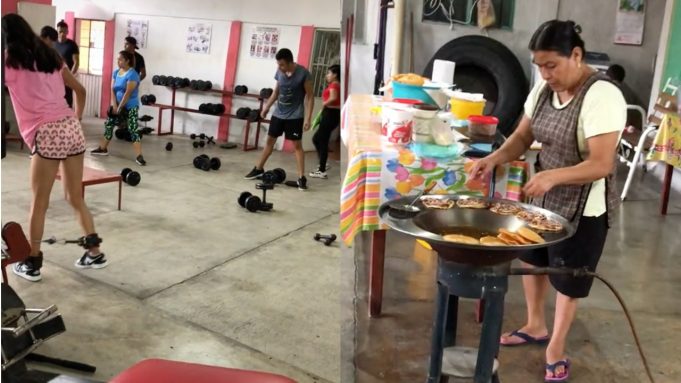 mujer-vende-garnachas-dentro-de-un-gimnasio-y-video-se-hace-viral