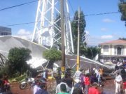 ¡Duró dos días! Colapsa tanque de agua rehabilitado en Texmelucan, Puebla