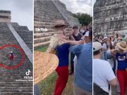 Turista extranjera casi es linchada en Chichén Itza por subir y bailar en la pirámide