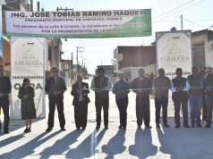 Inauguran obra de pavimento hidráulico en Zaragoza