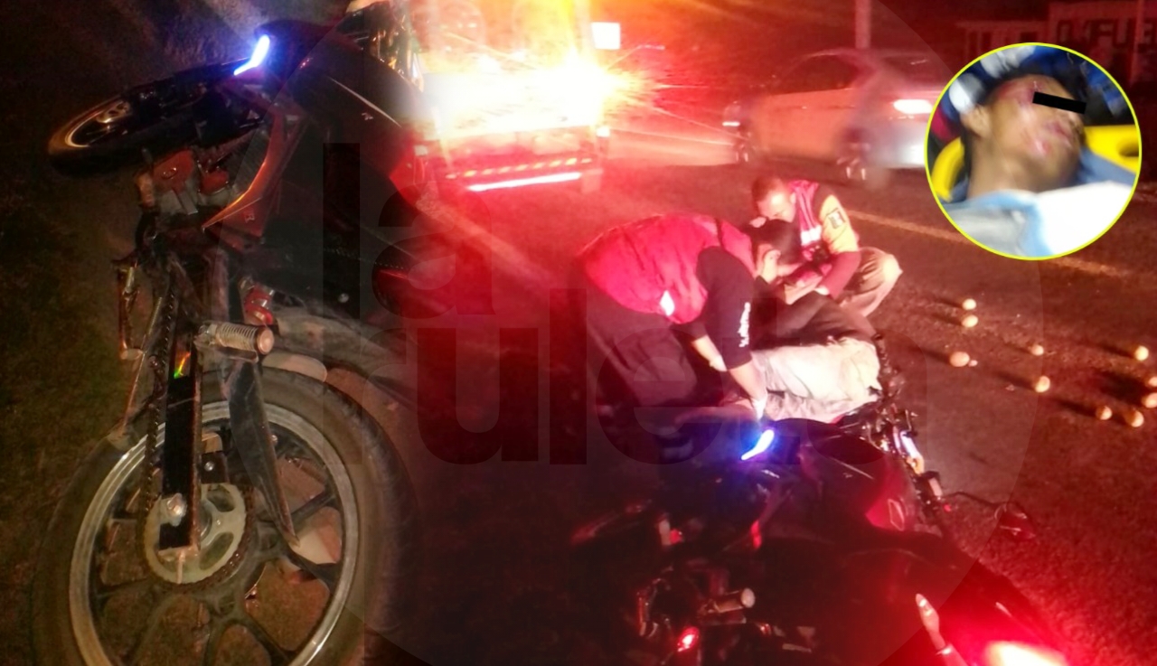 Motociclista lesionado tras derrapar en Tlatlauquitepec