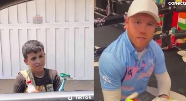 ¡De gran corazón! «Canelo» Álvarez regala guantes a niño, limpia parabrisas para ser boxeador