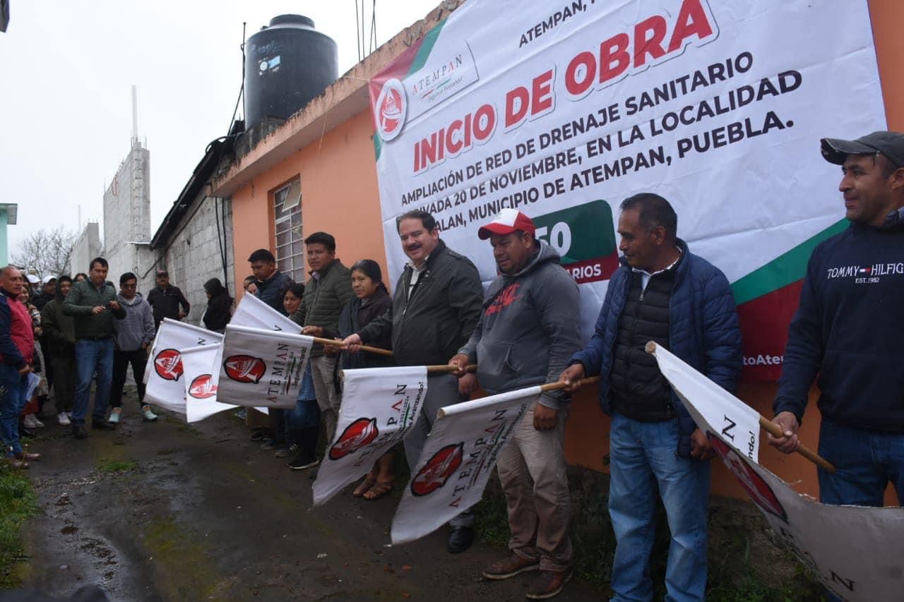 Inicia Gobierno de Atempan obra de ampliación de drenaje sanitario en Atzalan