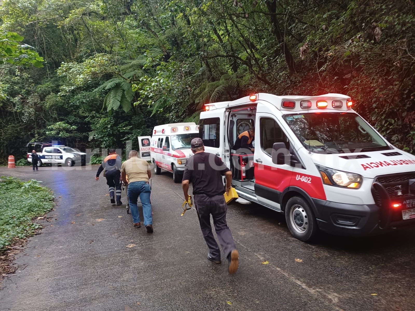 Pareja lesionada tras ser embestida por vehículo mientras viajaba en cuatrimoto por la carretera Tlatlauquitepec-Mazatepec