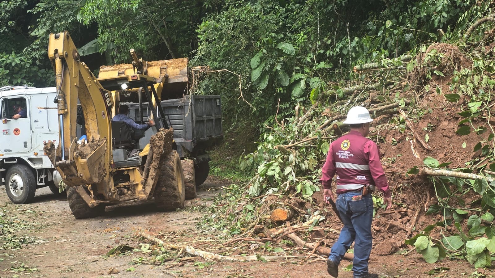 Juan Téllez instruye atención inmediata a afectados por deslave en Tlatlauquitepec
