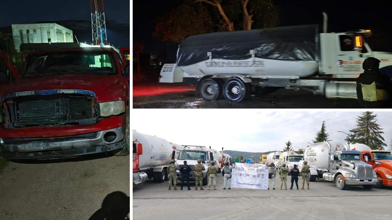 Aseguran en Tepeaca 25 pipas con 82 mil litros de hidrocarburo robado