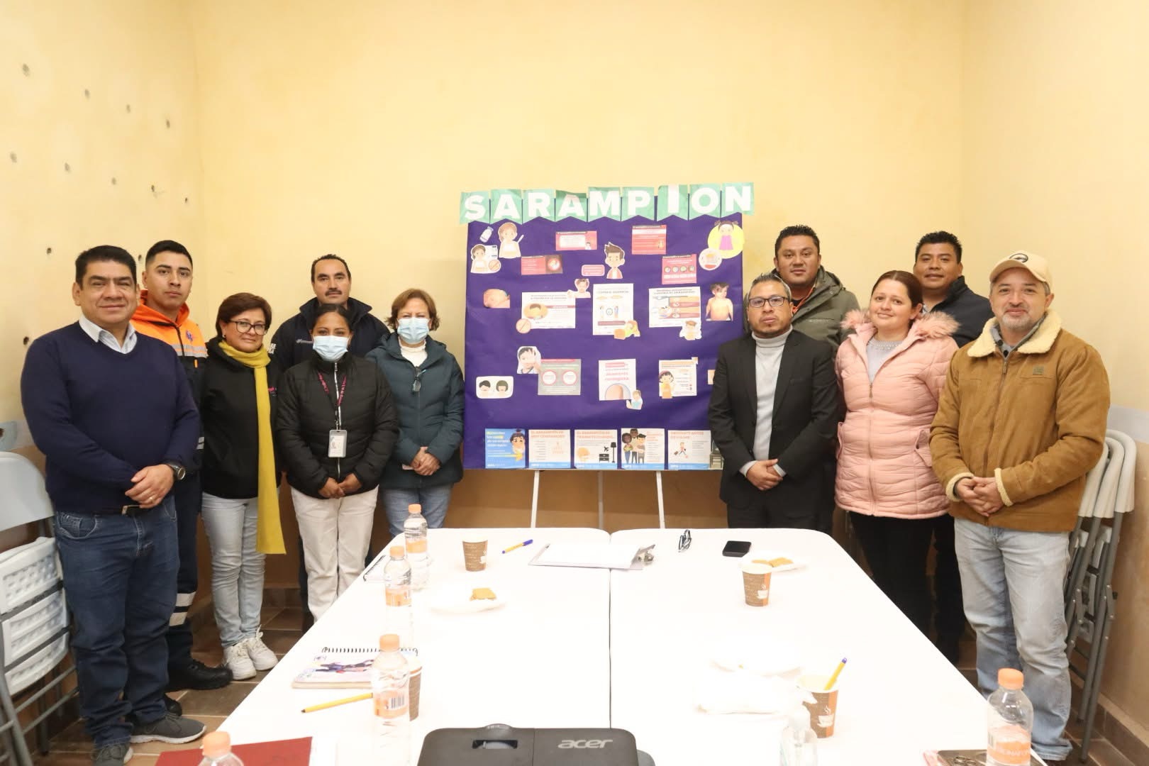 Autoridades de Tlatlauquitepec coordinan estrategia preventiva contra el sarampión