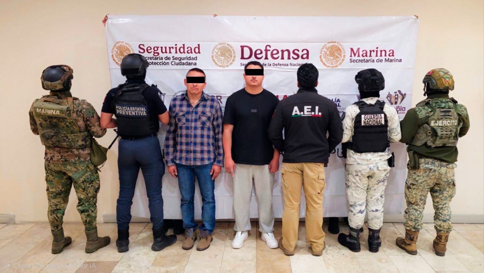 Caen presuntos miembros del CJNG con droga y cartuchos en Puebla